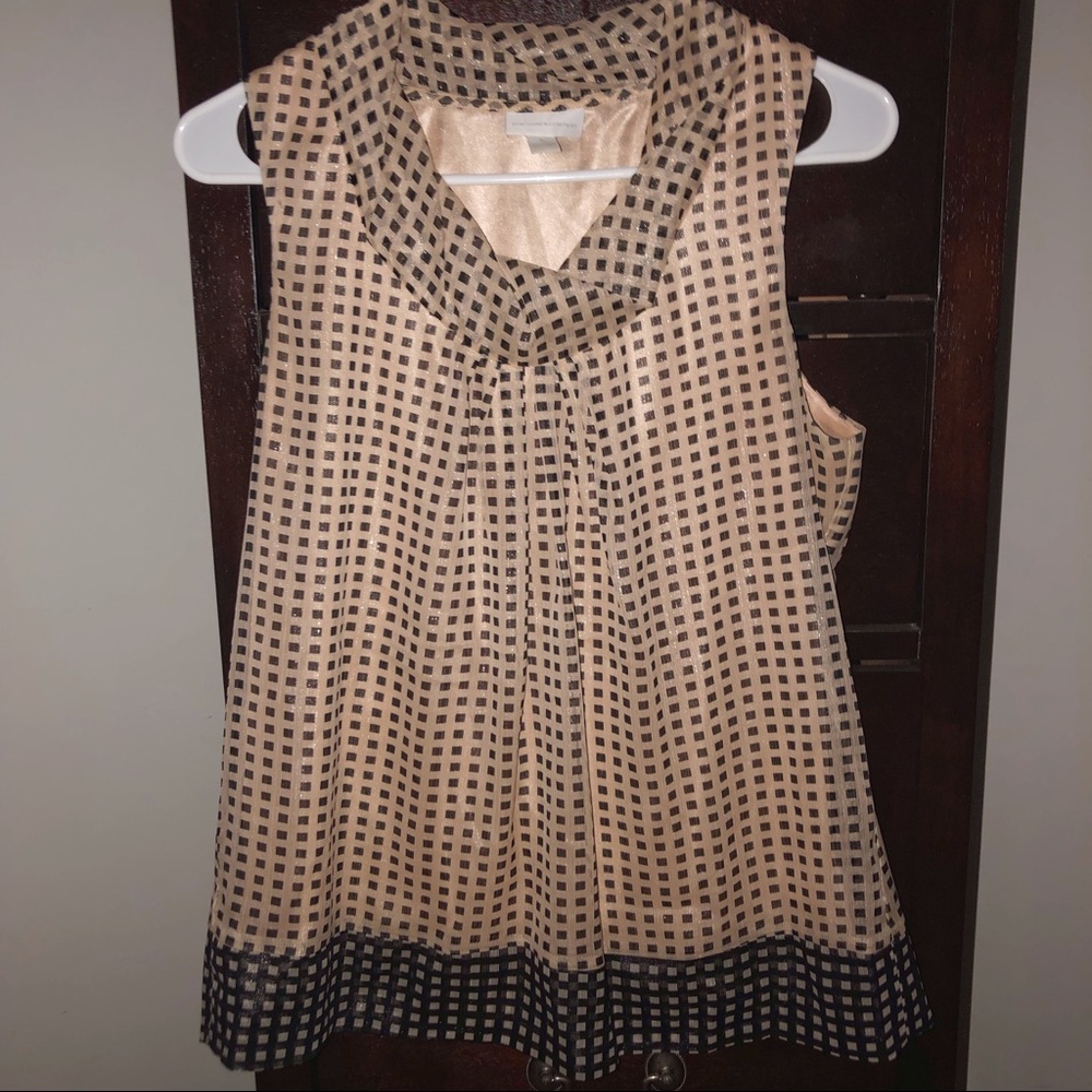 New York & Co. | Nude & Black Sleeveless Blouse, S